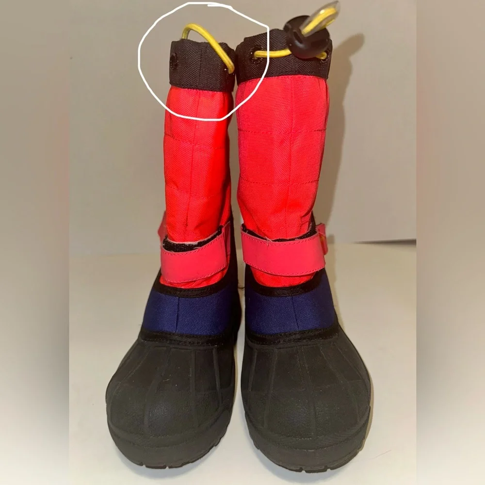 Columbia Powderbug Plus II Youth Neon Pink Blue Waterproof Winter Snow Boots‎ 13
